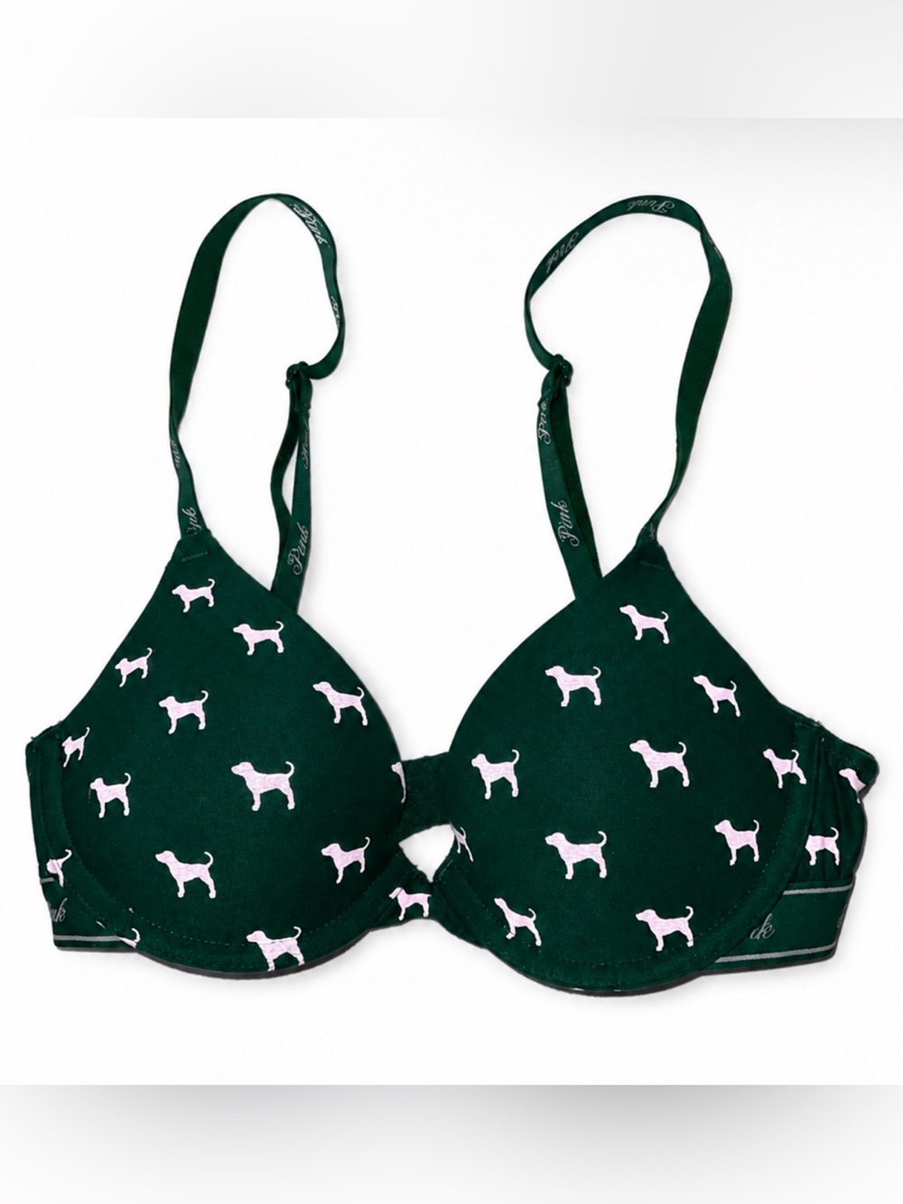 Jaguar Green Dog Print Wear Everywhere™ Super Push-Up Bra 32a